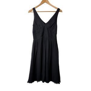 Vtg Express Y2K Babydoll Dress Size 4 Beaded Silk Sheer Black Grunge Whimsigoth